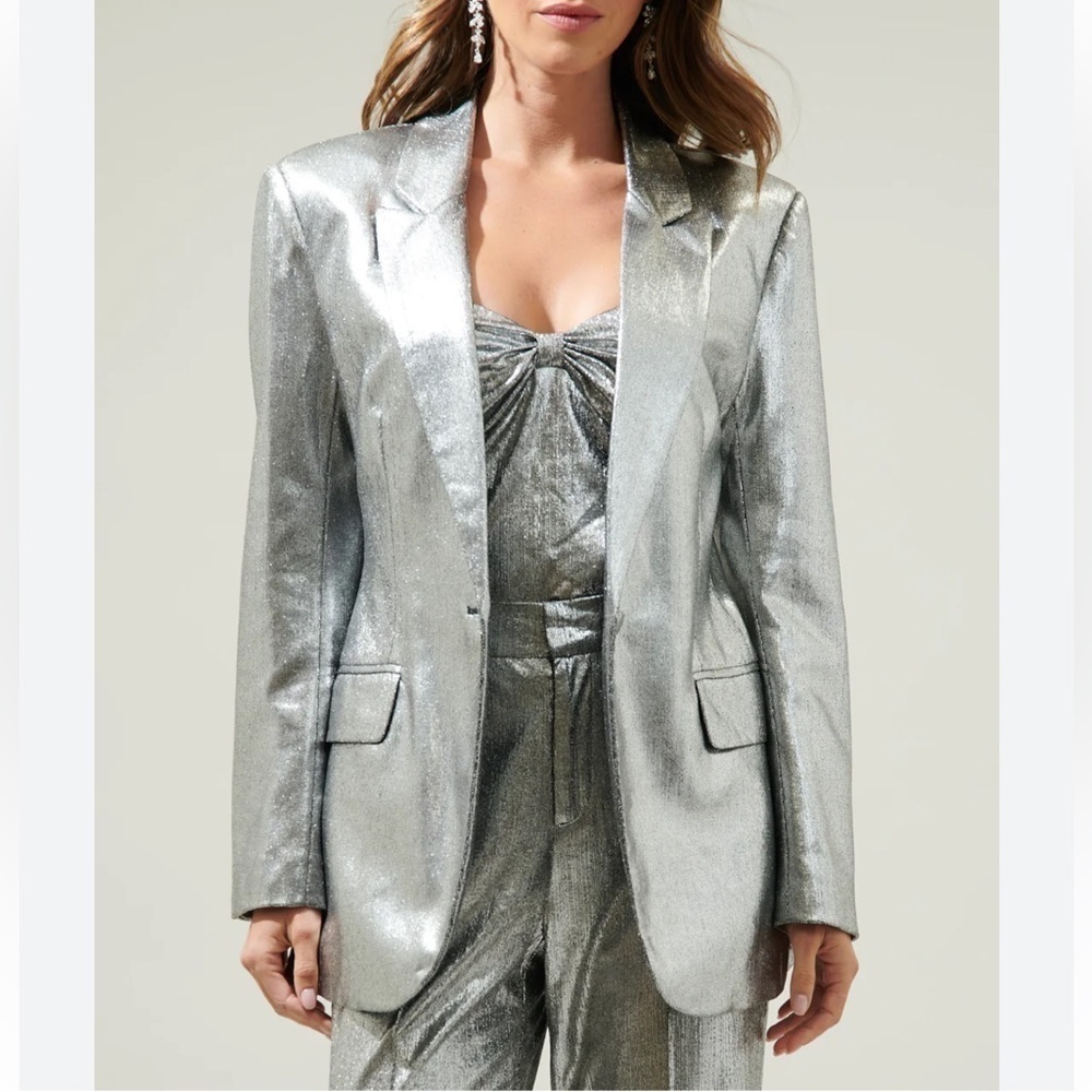 Zara Silver Suede Blazer | SIZE XS